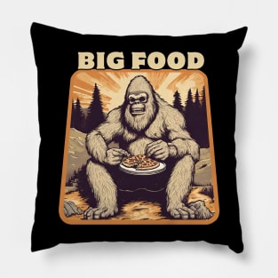 Sasquatch with pizza big foot Pillow