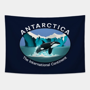 Antarctica The International Continent Orca Whale Tapestry