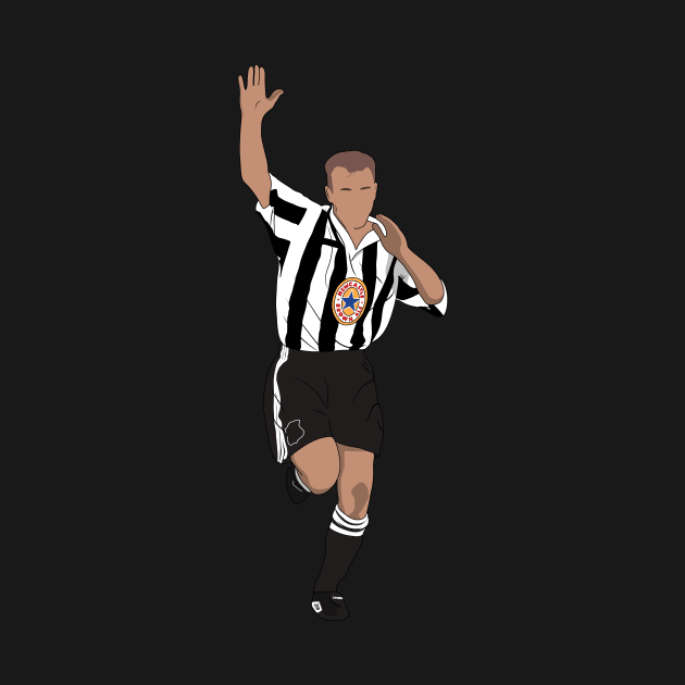 Alan Shearer 90s Iconic Goal Celebration Football Minimalist by NostalgiaUltra