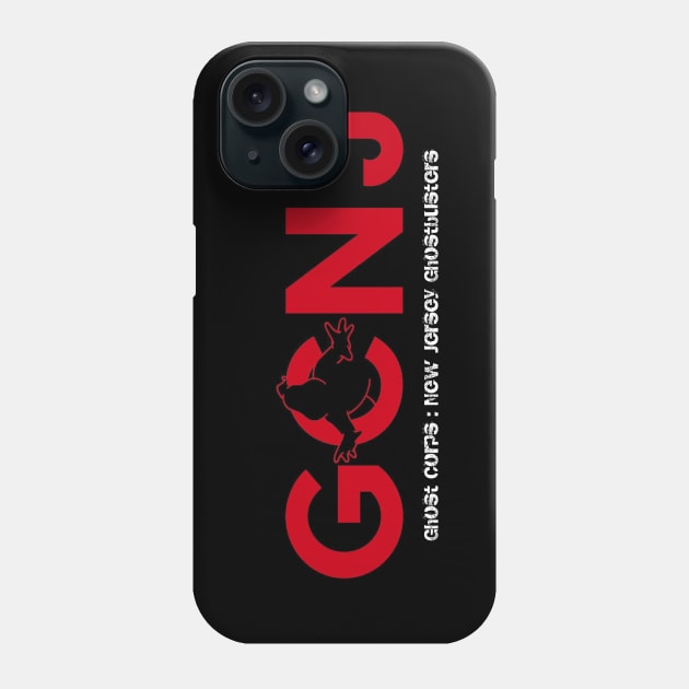 Gcnj red graphic Phone Case by GCNJ- Ghostbusters New Jersey