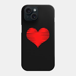 Red Hearts 01 Black Phone Case