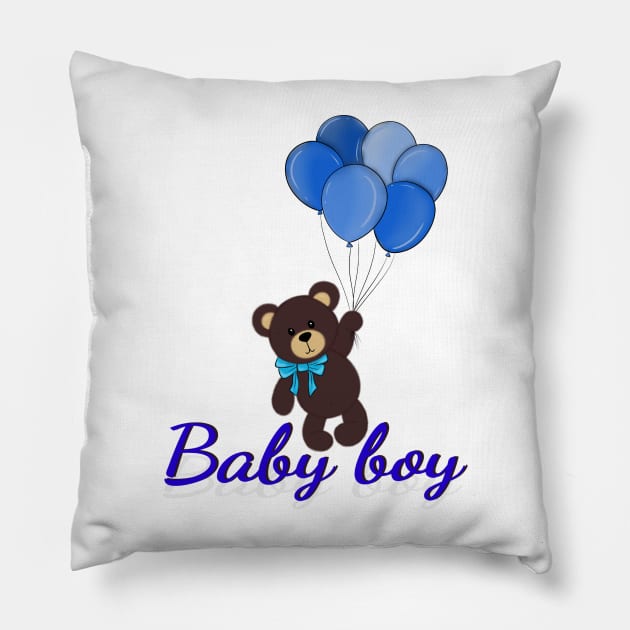 Baby boy bear Pillow by GerganaR