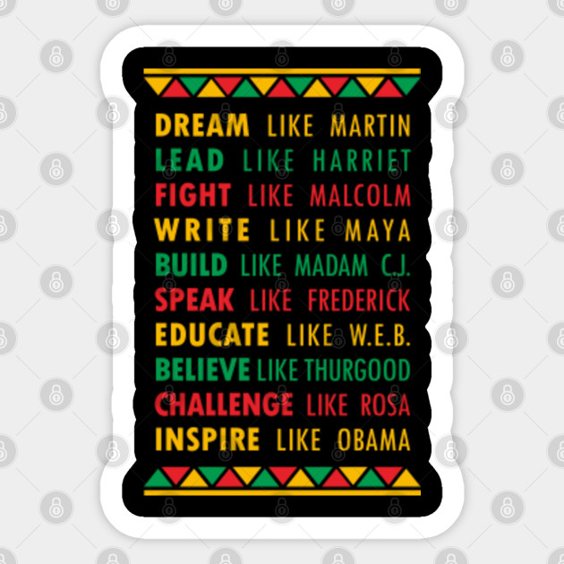 Influential Inspirational Black History Leaders - Black History Month - Sticker