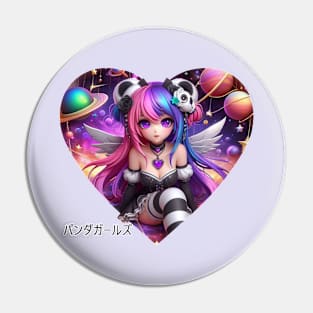 Goth Fairy Panda Girl Pin