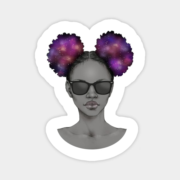 Space Buns Magnet by NaylaSmith