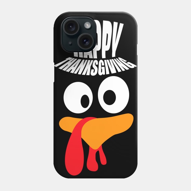 Happy Thanksgiving Gift For Women - Funny Turkey Face Phone Case by clickbong12