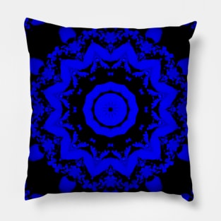 Mandala Kaleidoscope in Cobalt Blue Pillow