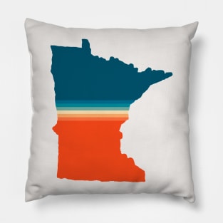 Minnesota State Retro Map Pillow