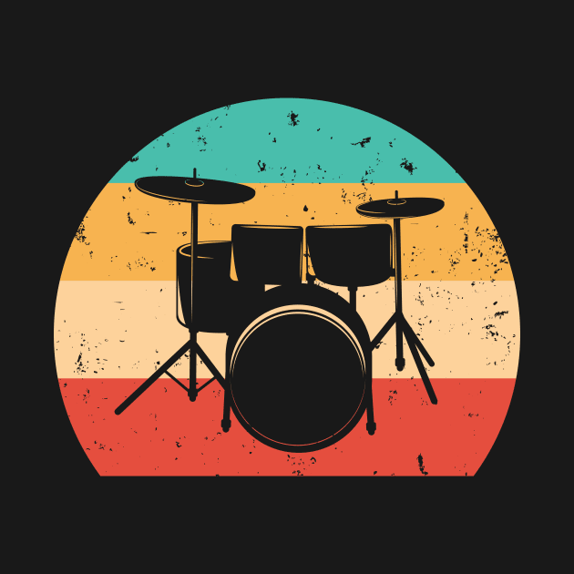 vintage sunset drums lover drummers by mezy