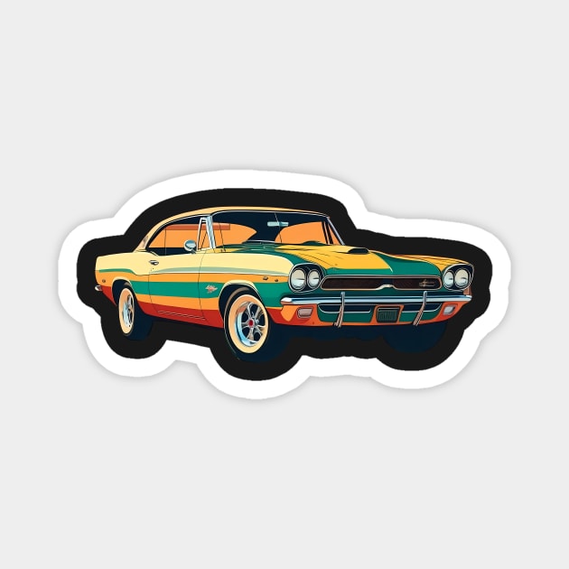 Vintage Sports Car 1960 - Isolated Magnet by Shubol