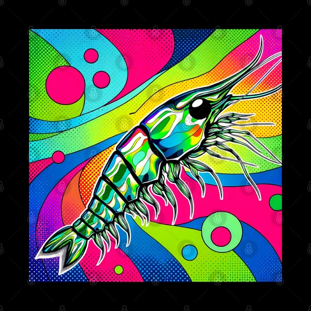 Krill Kaleidoscope Pop Art Tee - Unique Oceanic Life by PawPopArt