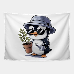 Penguin Gardening Tapestry