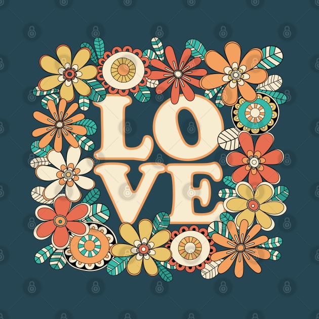 Love Floral Doodle Illustration by tramasdesign