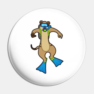 Meerkat at Diving with Swimming goggles Pin