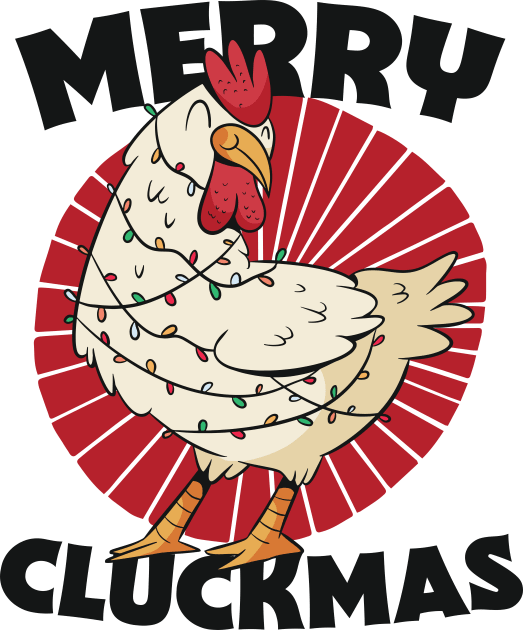 Merry Cluckmas // Funny Christmas Chicken Kids T-Shirt by SLAG_Creative