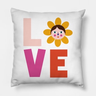 Love yourself happy face enjoy life humorous smiley flower Pillow