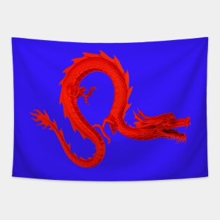 Red The Dragon Logo Tapestry
