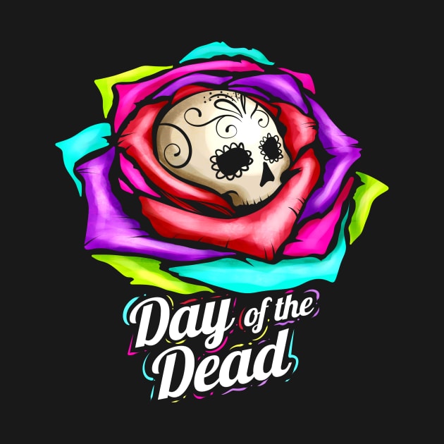 Dia De Los Muertos Sugar Skull In Rose Logo Day Of The Dead by SinBle