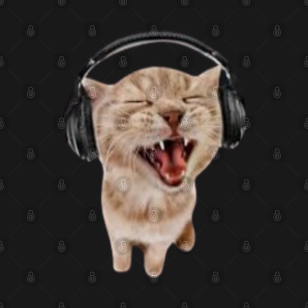 Kitten Headphones Cat Tech House Music Funny Cat Lover  Radiocat The Bends Funny Music Cat Meme