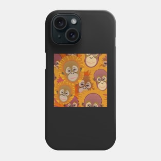 Orangutan baby faces surface design Phone Case