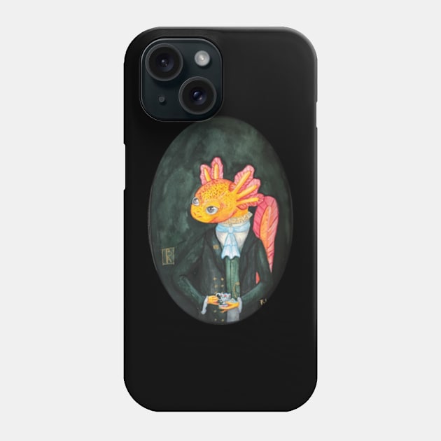 Axolote Victoriano Phone Case by La bruja axolote