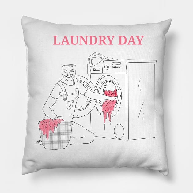 Laundry Day Pillow by Pumkinpam 