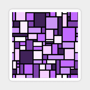 Purple Square and Rectangle Geometric Patterns - Disco Vibes Magnet