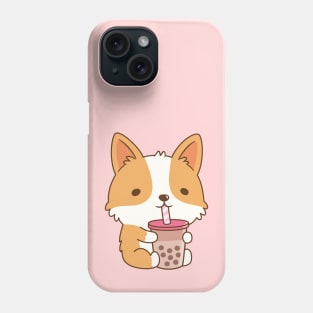 Cute Corgi Drinking Bubble Tea Phone Case