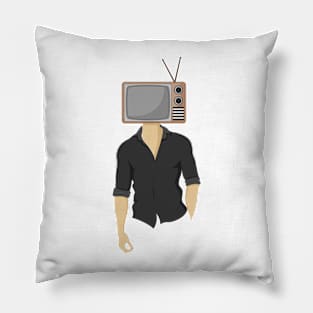 Man With TV Face Pillow