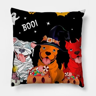 Trick Or Treat Pitbull Dog Halloween Gift Pillow