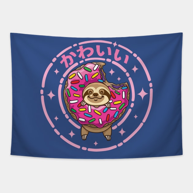 Kawaii Sloth Tapestry by Plushism