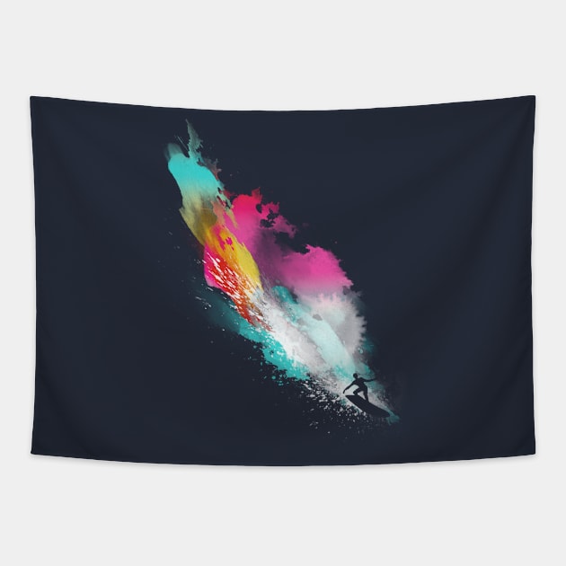 splash surfing Tapestry by kharmazero