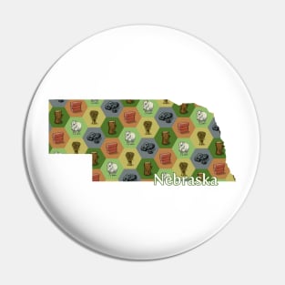 Nebraska State Map Board Games Pin