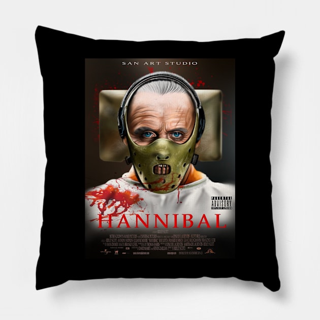 Hannibal Lecter, artwork Pillow by SAN ART STUDIO 