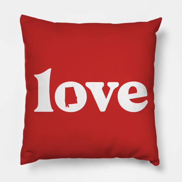 Retro Love Alabama State Outline // Vintage Alabama State Pride Pillow by SLAG_Creative