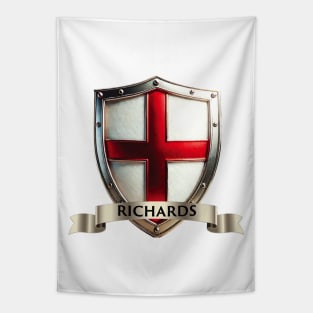 Richards English Shield   Blue Chevron and Lion with St Georges Cross Tapestry