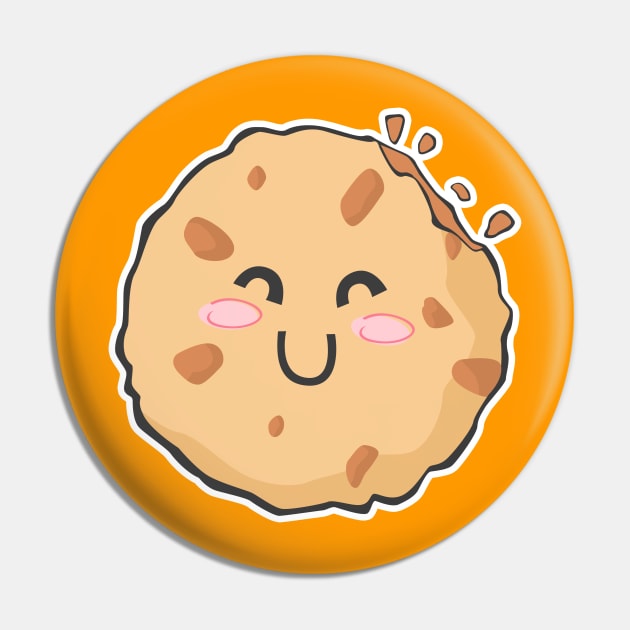 Cute Cookie Smiling Pin by BrightLightArts