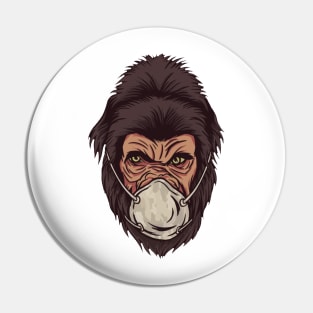 Gorilla With Face Mask Pin