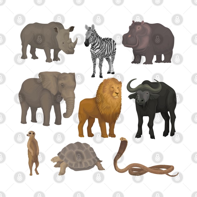 Wild African Animals by Mako Design 