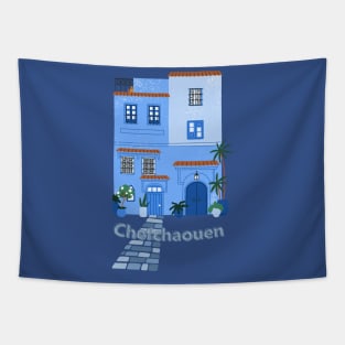 Chefchaouen Blue Alley morocco Tapestry