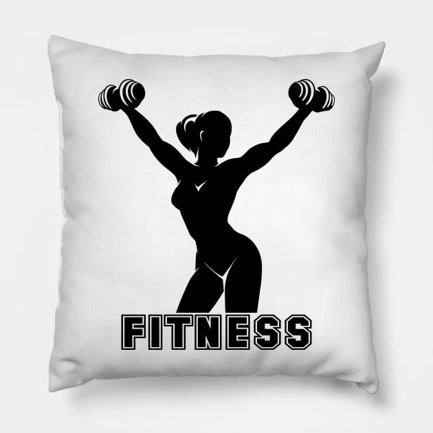 Fitness Emblem Pillow by devaleta