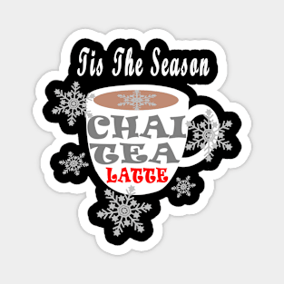 Chai Tea Happy Holidays Tis The Season Snowflaks Coffee Magnet