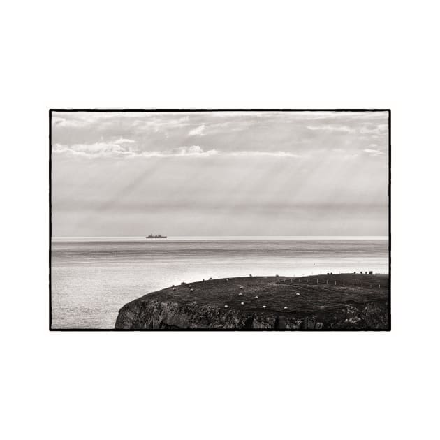 A Fort Victoria class Auxiliary Oiler Replenishment (AOR) Ship off the coast of the Mull of Galloway, Scotland. by richflintphoto