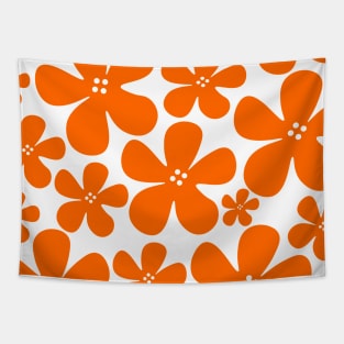 Orange flowers floral pattern design Tapestry