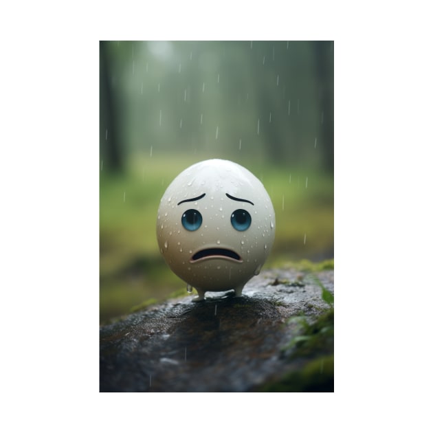 Sad emoticon in the woods by TheMadSwede