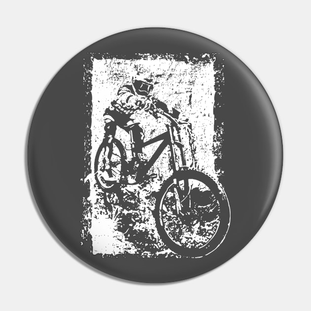 MTB Downhill Shirt Pin by HBfunshirts