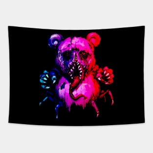 demonic bear color neon Tapestry