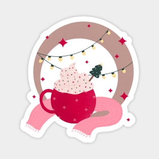 Cozy hot cocoa mug badge Magnet