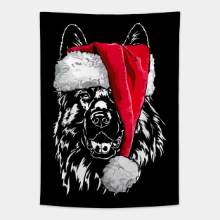 Funny German Shepherd Dog Santa Christmas dog mom Tapestry