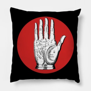 Halloween Fortune, Signs and Omens, Palm - Red and Black Pillow